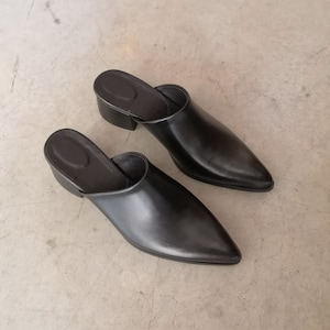 Womens Leather Mules, Black Leather Mules, Leather Sandals, Slip Ons Women, Leather Slides,  Leather Heels, Black Shoes, Pointed Toe Heels