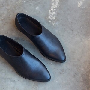 Formal Shoes For Ladies, Evening Shoes Flats, Slip On Shoes, Black Leather Shoes, Women Leather Flat Shoes, Comfortable Flat Black Shoes image 3