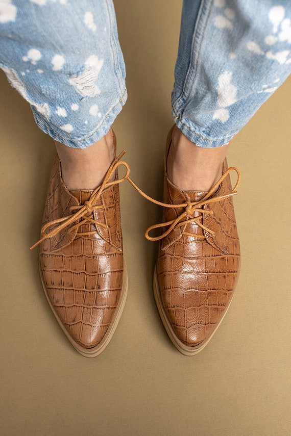 animal print oxford shoes