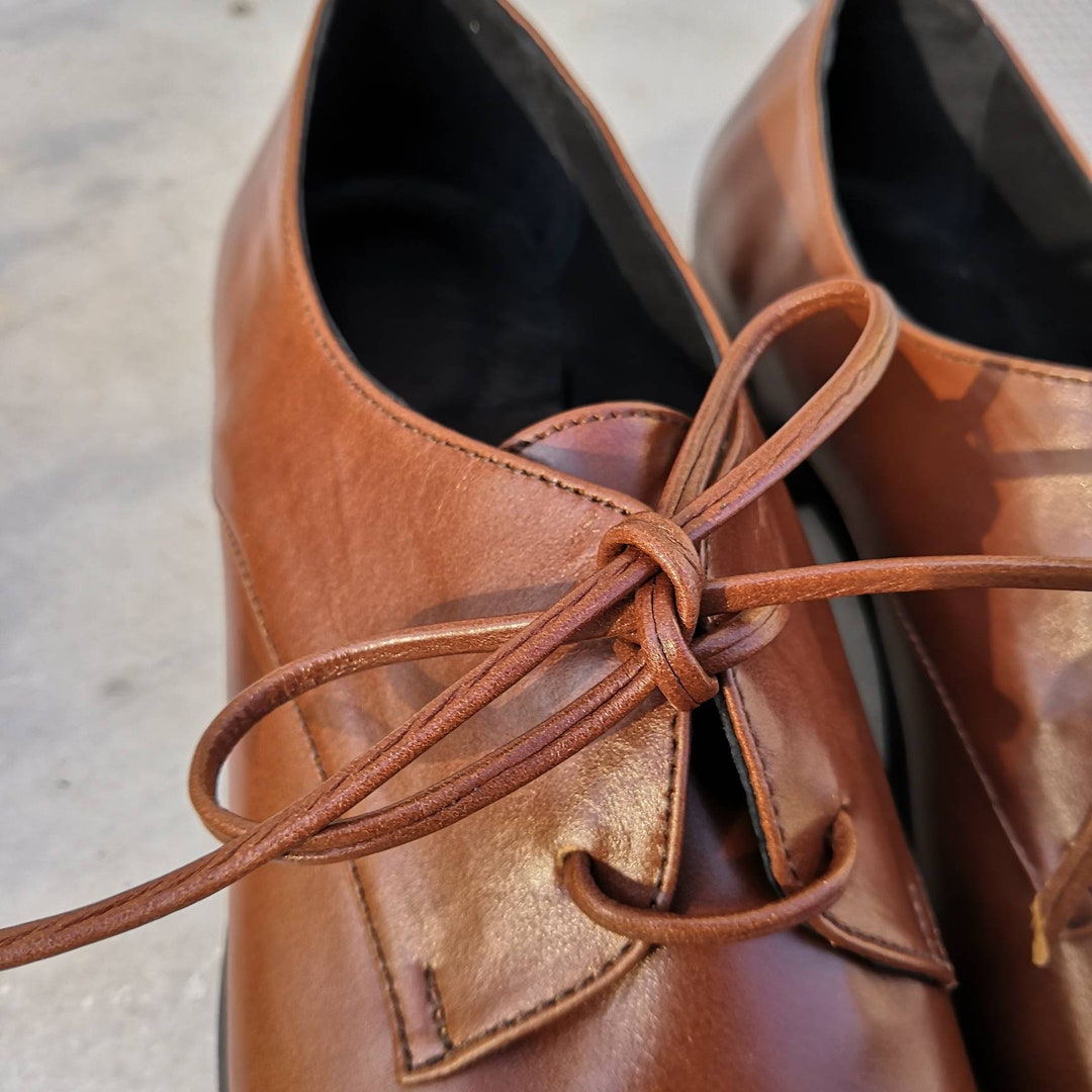 Brown Leather Shoelaces That Match Exactly Our Brown Oxfords , Elegant Addition, Clean Look. Handmade Shoe Laces. 55 Cm Long for Derby Shoe. - Etsy Brown Leather Shoelaces That Match Exactly Our Brown Oxfords , Elegant Addition, Clean Look. Handmade Shoe Laces. 55 Cm Long for Derby Shoe. - Etsy