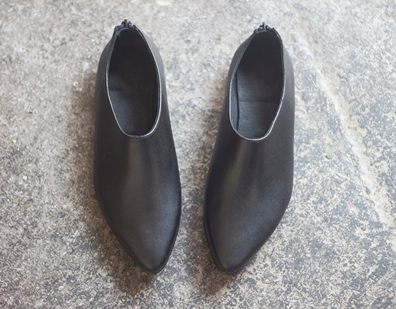 Formal Shoes For Ladies, Evening Shoes Flats, Slip On Shoes, Black Leather Shoes, Women Leather Flat Shoes, Comfortable Flat Black Shoes image 4