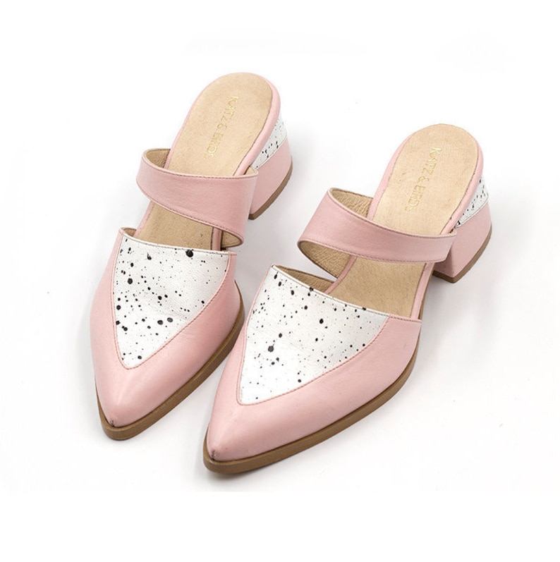 bright pink mules