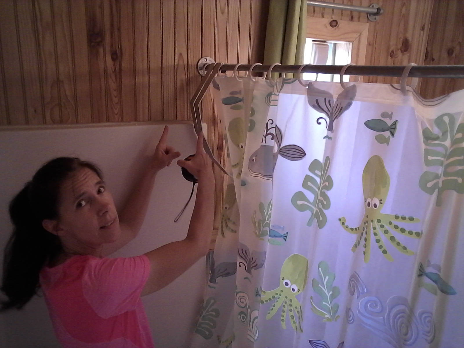 Aluminum Shower Legs Stops Eliminates Shower Curtain Cling & Blow in 48