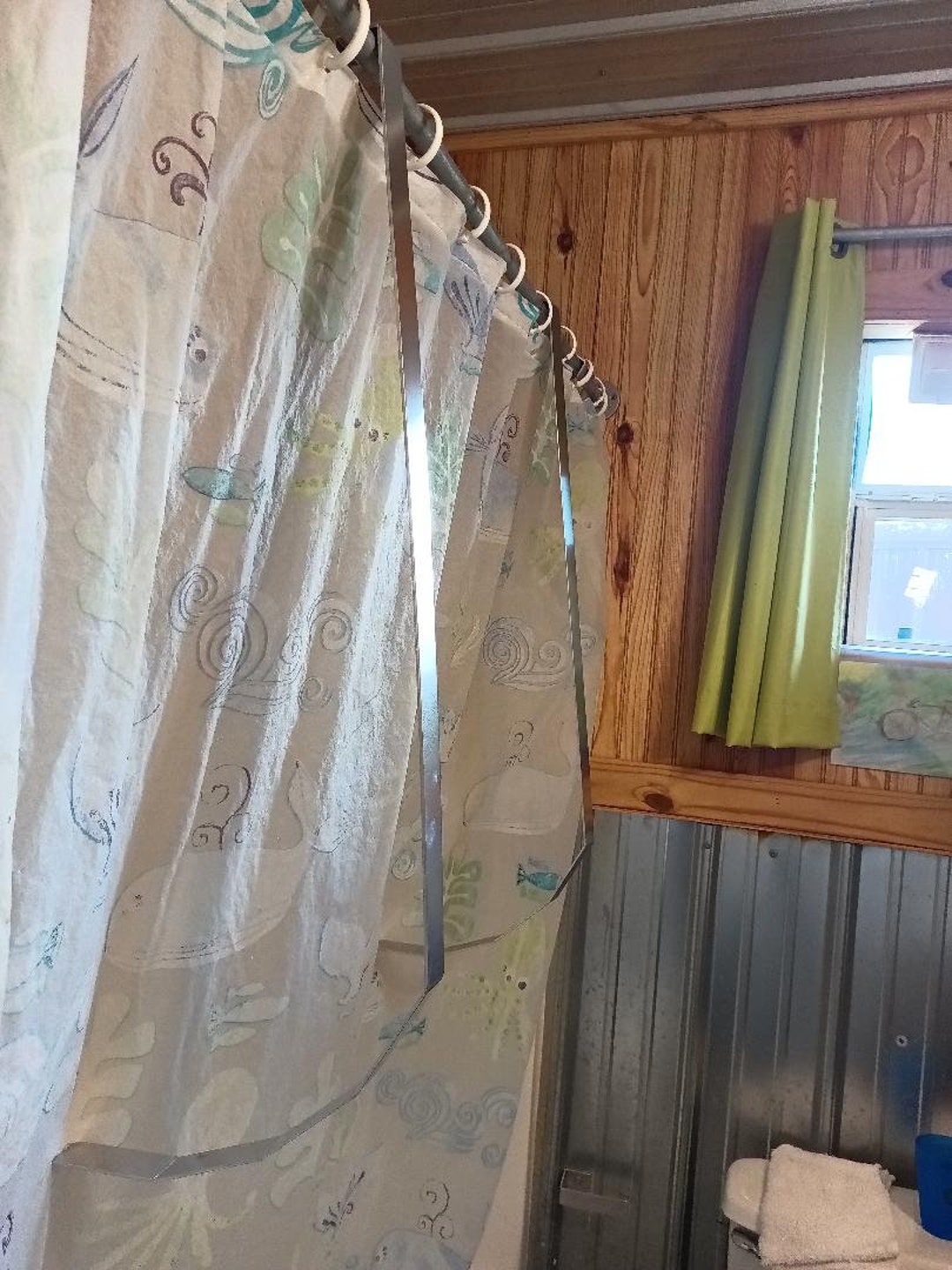 Aluminum Shower Legs Stops Eliminates Shower Curtain Cling & Blow in 48