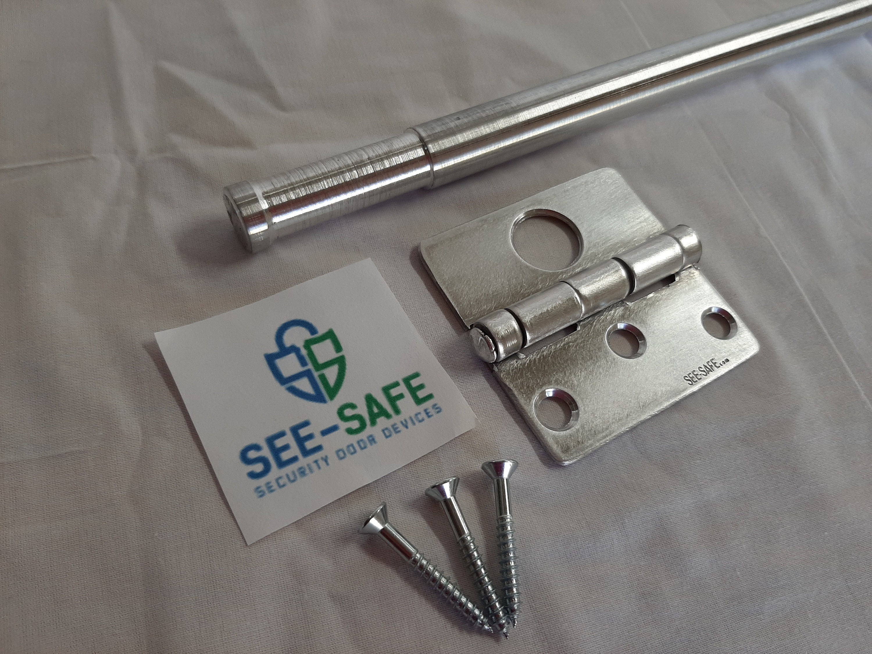 SEE-SAFE HOME SECURITY SOLID SECURE DOOR BAR LOCK BARRICADE JAMMER STOP 44
