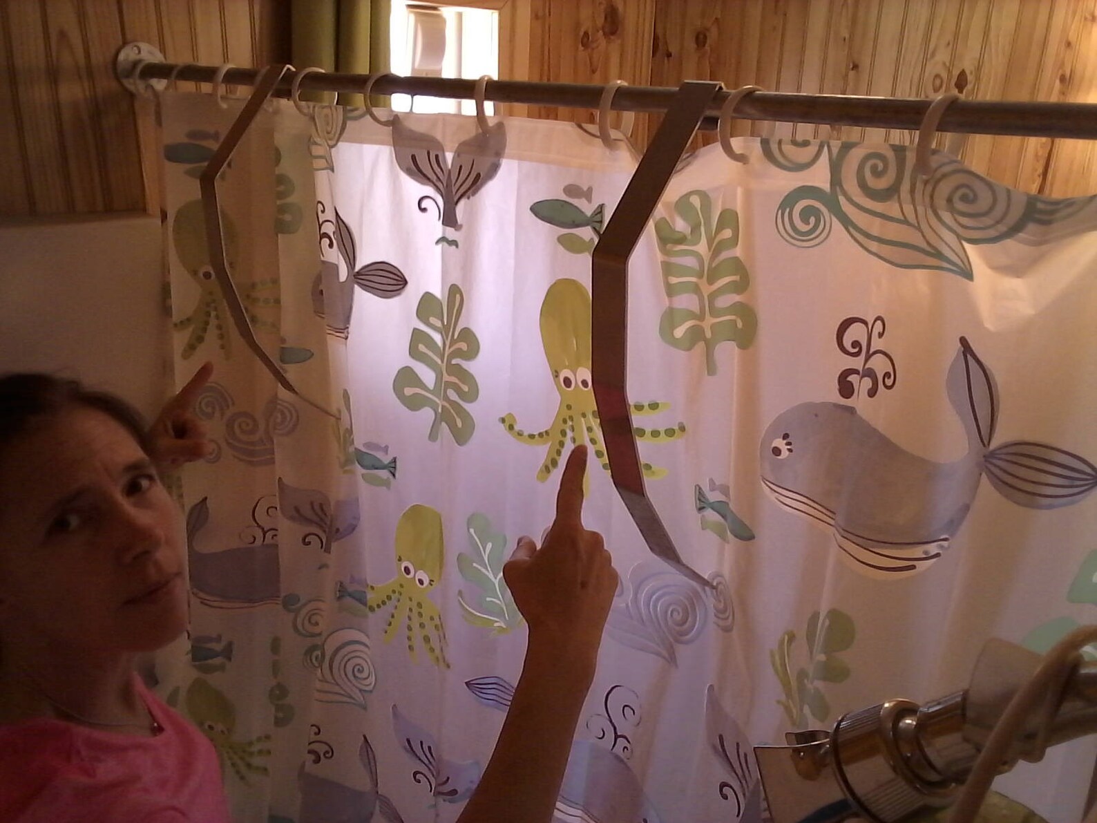 Aluminum Shower Legs Stops Eliminates Shower Curtain Cling & Blow in 48