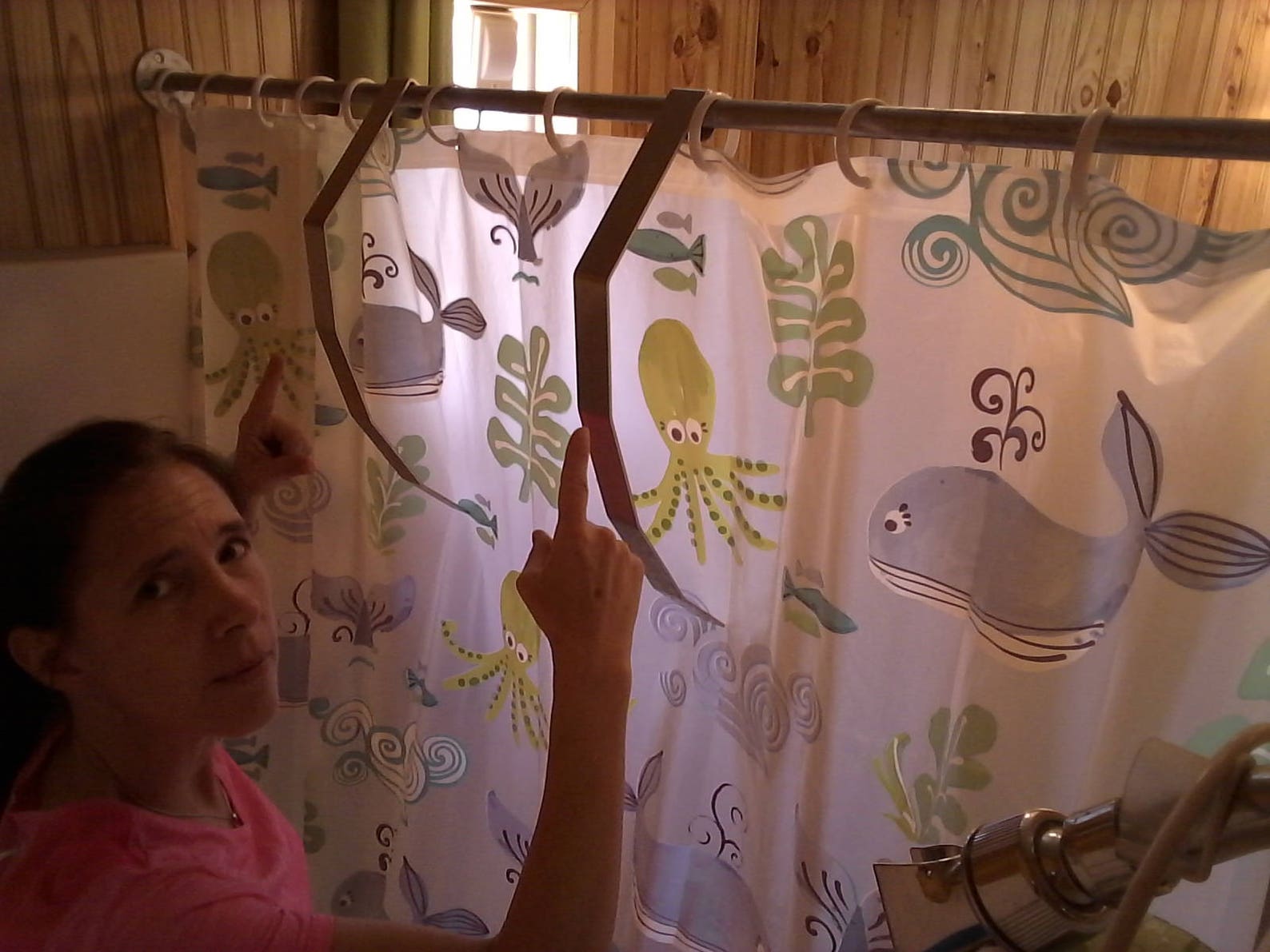 Aluminum Shower Legs Stops Eliminates Shower Curtain Cling & Blow in 48