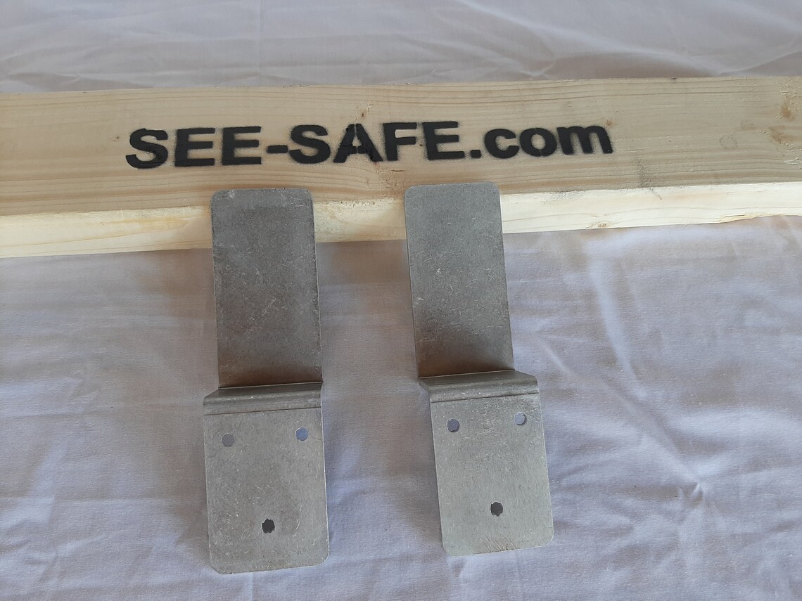 Drop Open Bar Security Door Lock Brackets Fits 2x4 Boards 2 Wide 1 Pair