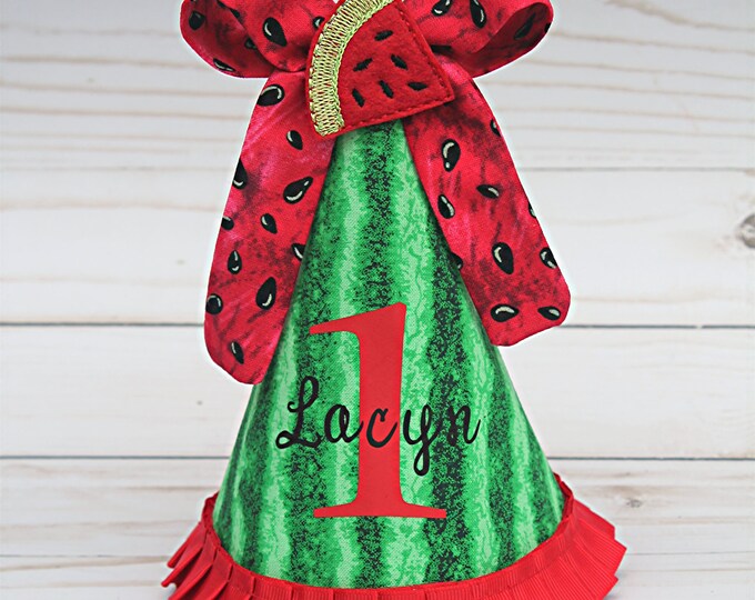 Red Watermelon Party Hat Personalized Watermelon Hat Etsy
