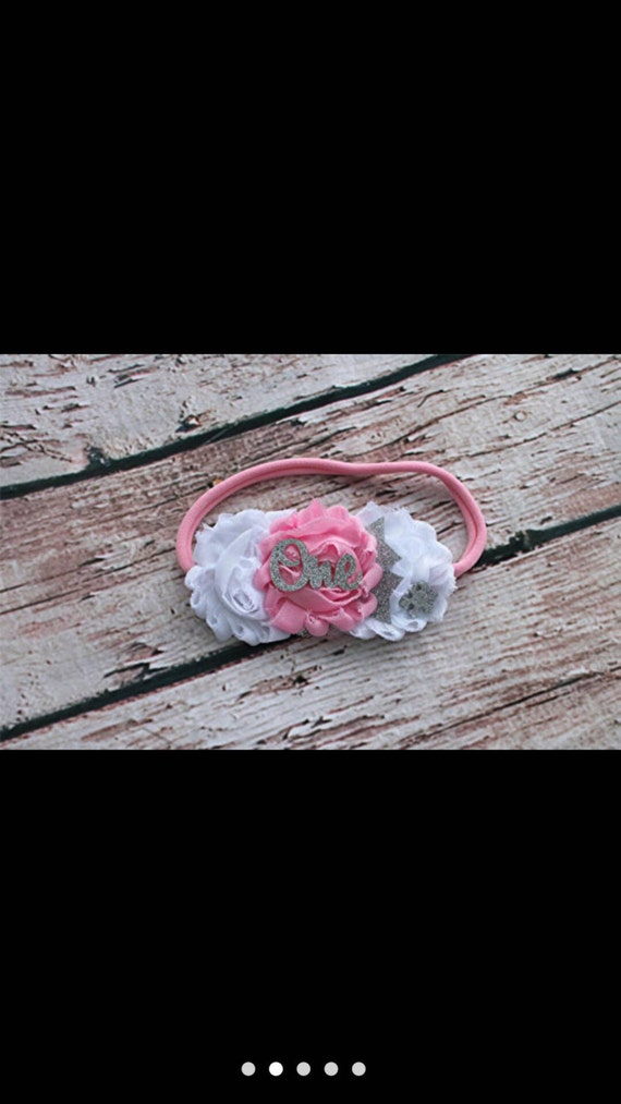Pink and silver snowflake headband - winter ONEderland headband - winter birthday headband - baby headband - Christmas headband Il_570xn