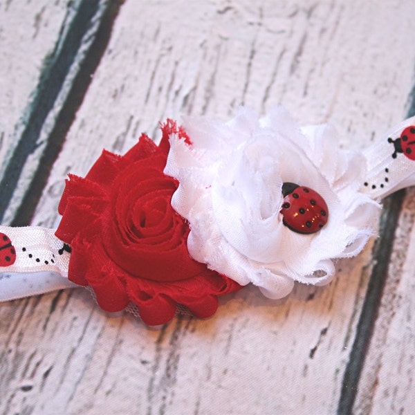 Ladybug baby headband - baby headband - newborn headband -  baby photo prop - lady bug halloween costume - ladybug first birthday headband