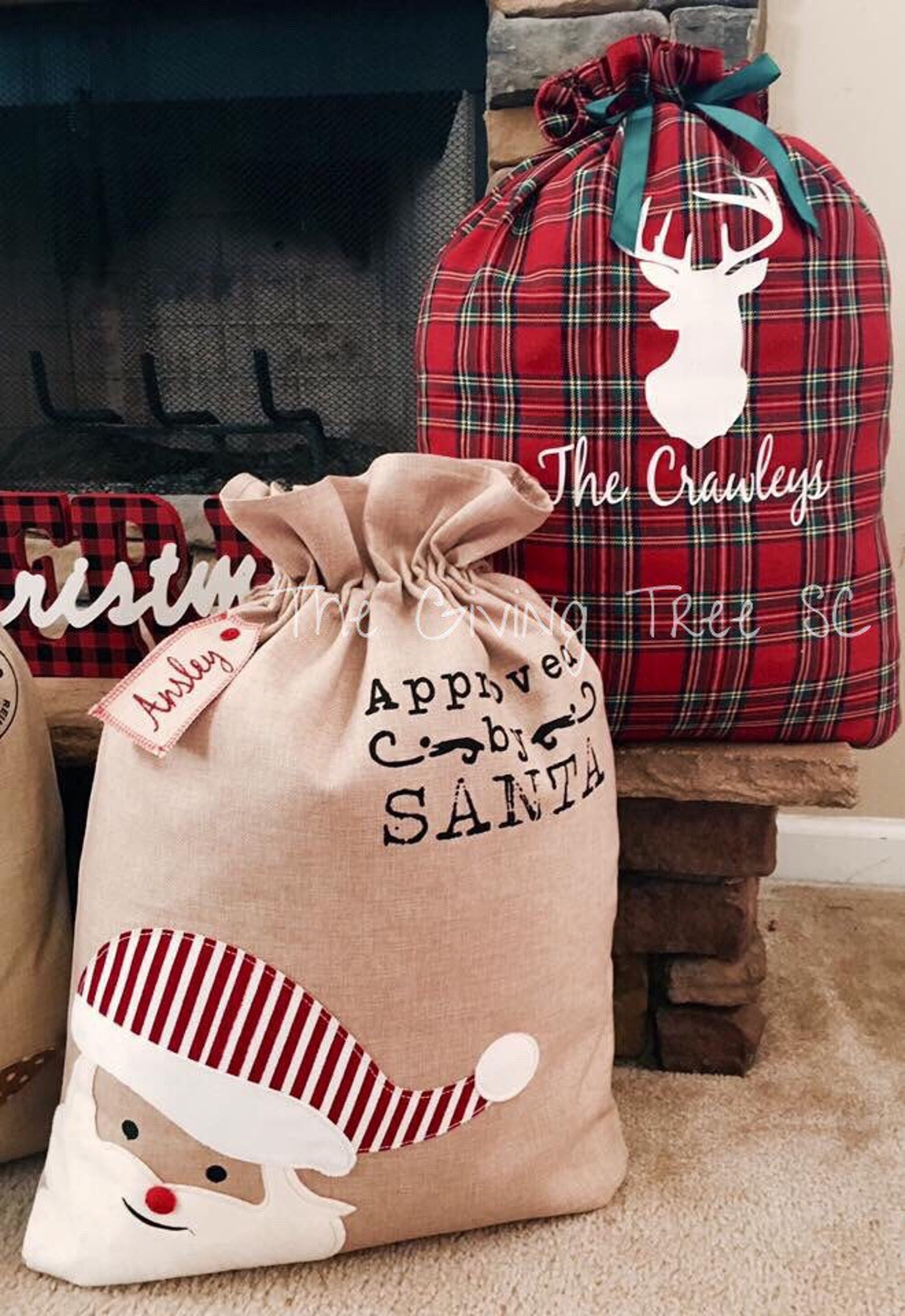 Santa Sack Personalized Santa Sack Personalized Christmas Etsy