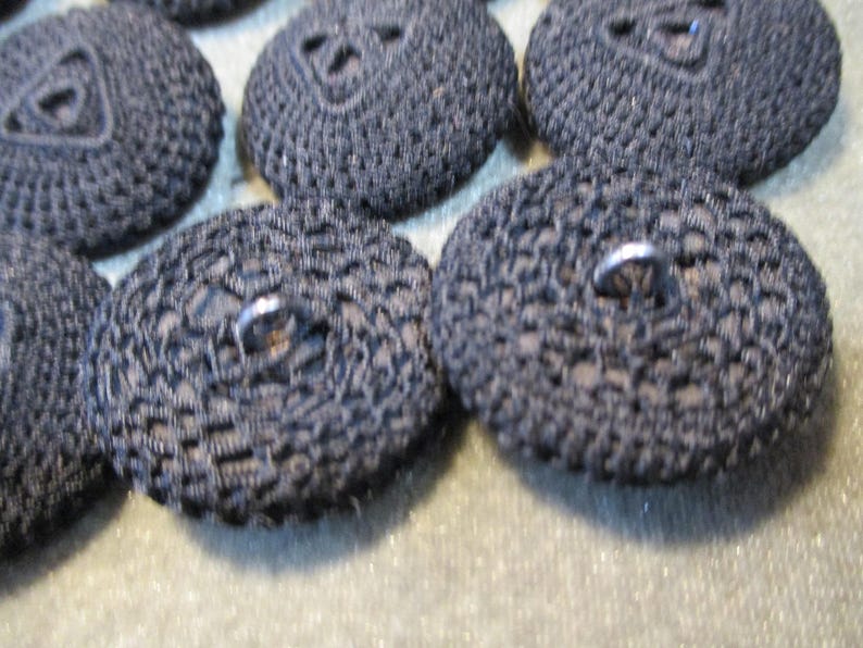 Lot of 12 Vintage Black Crochet Buttons - Etsy