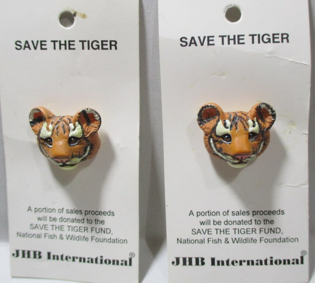 Save the Tiger Buttons, Lot of 2 - Etsy