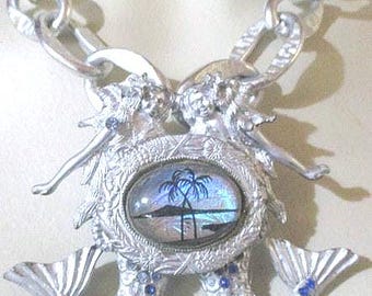 Collar con colgante tropical de sirena