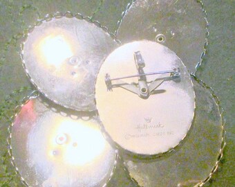 Brooch, Pendant Silver Tone Stampings