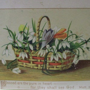 Vintage viktorianische religiöse Schrottkarten mit Zitaten, Blumen, Landschaftlich