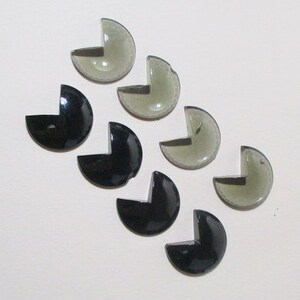 SALE Glass Pac Man Or Fortune Cookie Cabochons For Jewelry Design