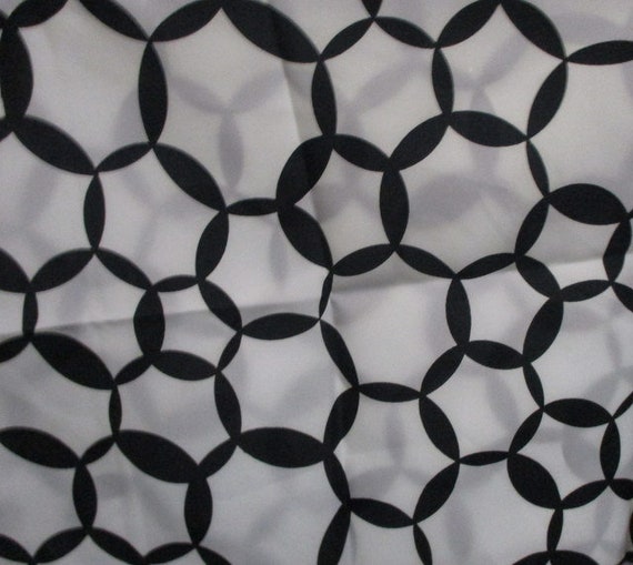 Black and White Geometric Vintage Scarf - image 1