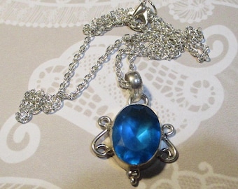 Zircon Quartz German Silver Pendant Necklace