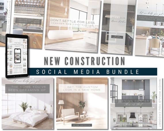 New Construction Realtor Social Posts & Stories, Real Estate Social Templates, Builder Real Estate Instagram Posts,  Realtor Facebook Posts