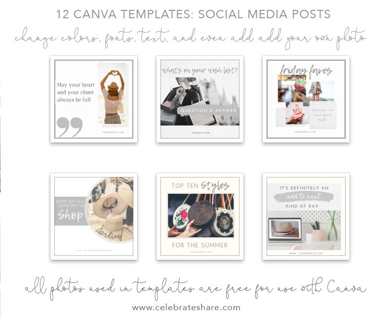 Instagram Templates -editable Canva Templates, Facebook / Instagram ...
