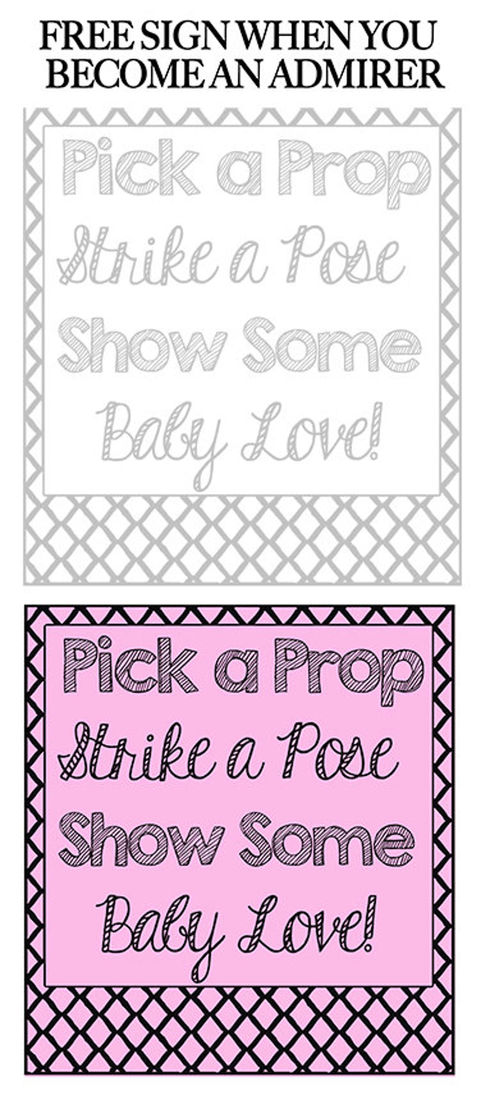 Baby Shower Photo Booth Props Printable Large 8 Page PDF DIY | Etsy