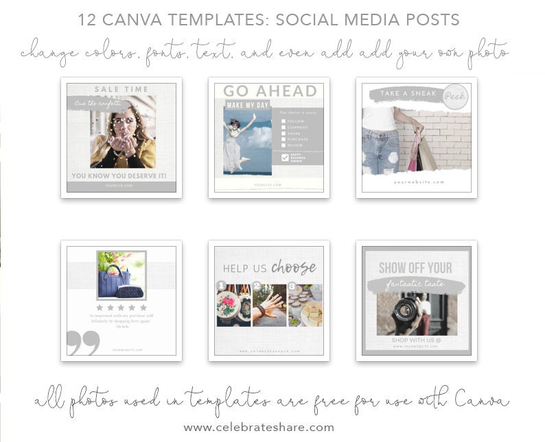Instagram Templates -editable Canva Templates, Facebook / Instagram ...