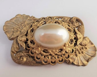 Brooch, Pearl Brooch, Vintage Brooch, Bridal Pin, Bridal Brooch, Victorian Brooch, Vintage Brooch, Reenactor, Reenactment Jewelry