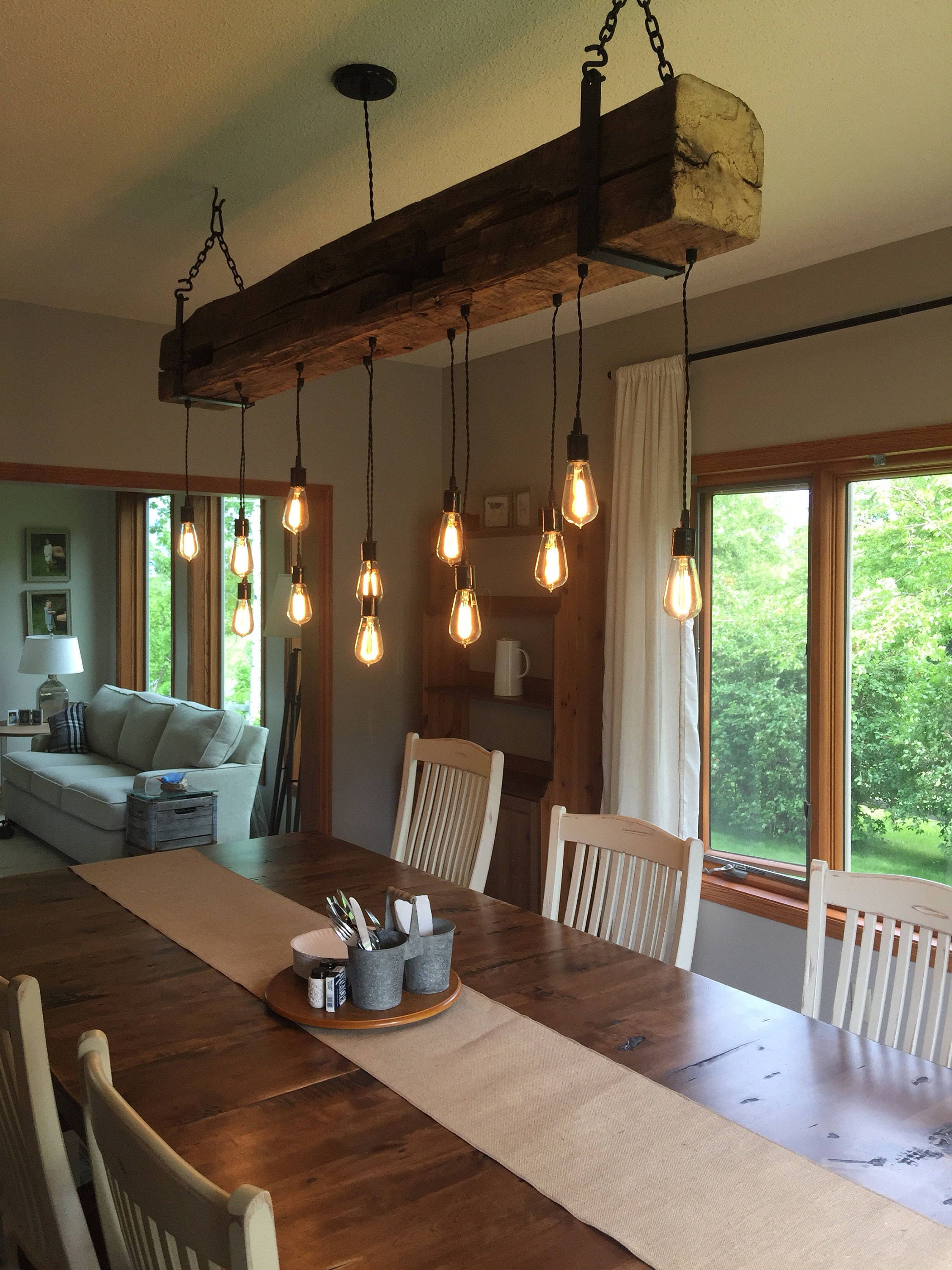 42 Reclaimed Barn Beam Light Fixture W Metal Brackets 50