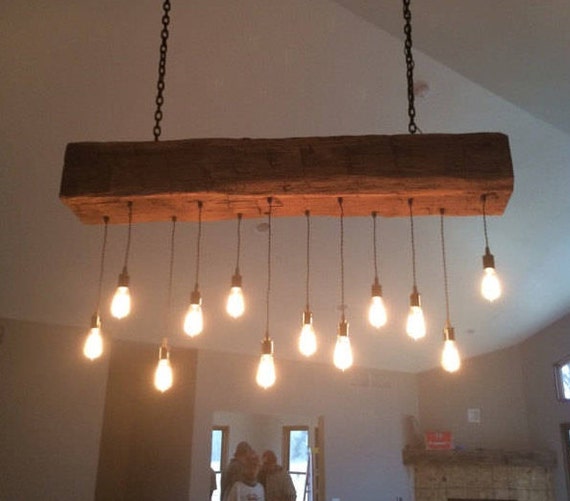 60 Reclaimed Barn Beam Light Fixture with LED Edison Etsy