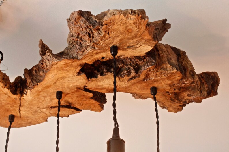 Olive Wood LiveEdge Light Fixture. Earthy/Rustic/Contemporary Etsy