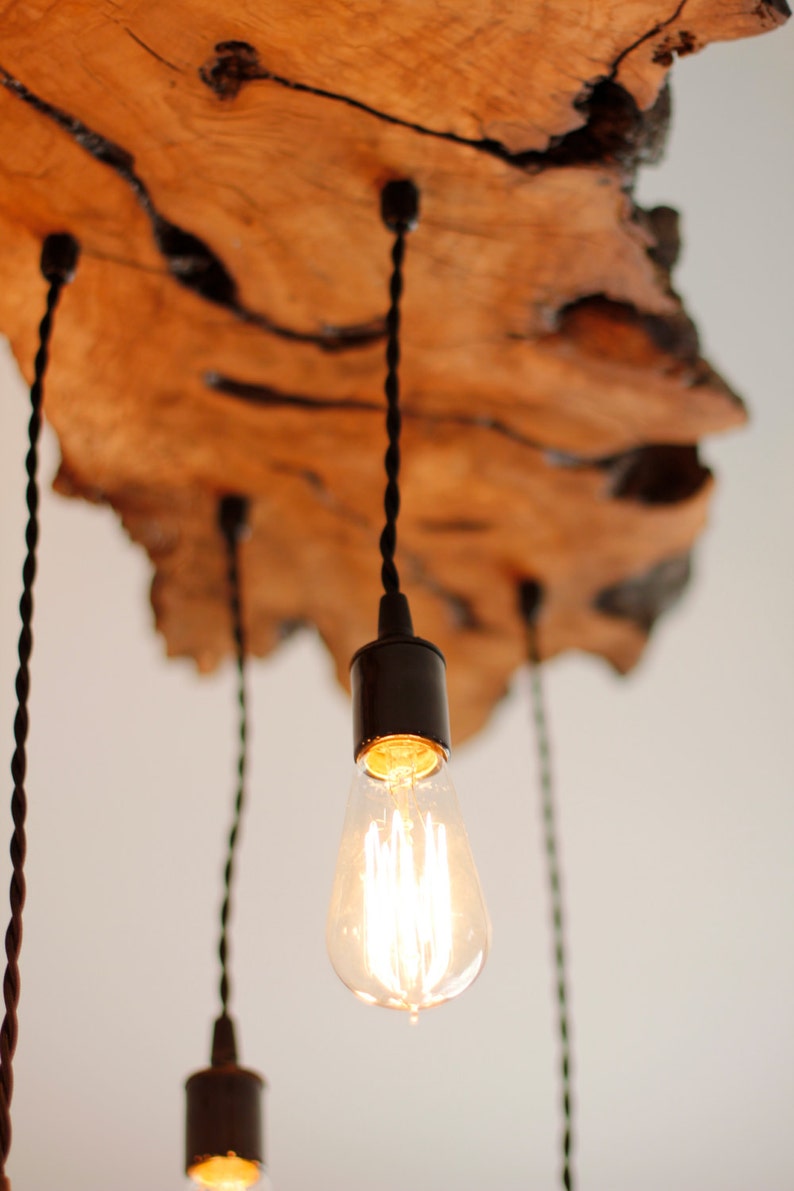 Olive Wood LiveEdge Light Fixture. Earthy/Rustic/Contemporary Etsy