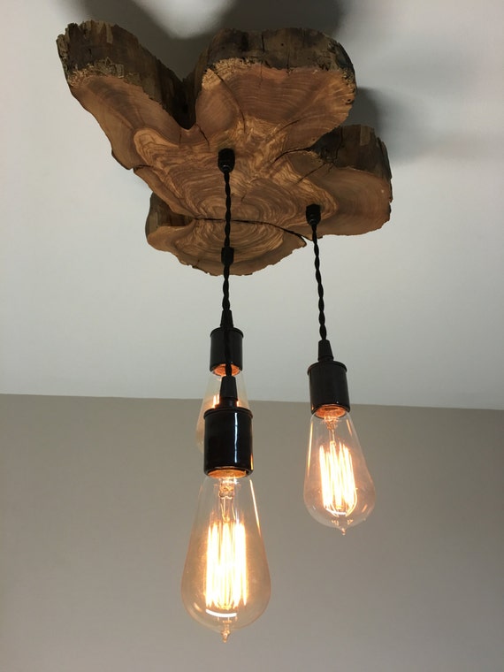 Moderne Olijfhouten 3 lampen. Rustieke - Etsy Nederland