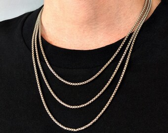 Box Chain Necklace 2.5 Mm Width 18 Inch 