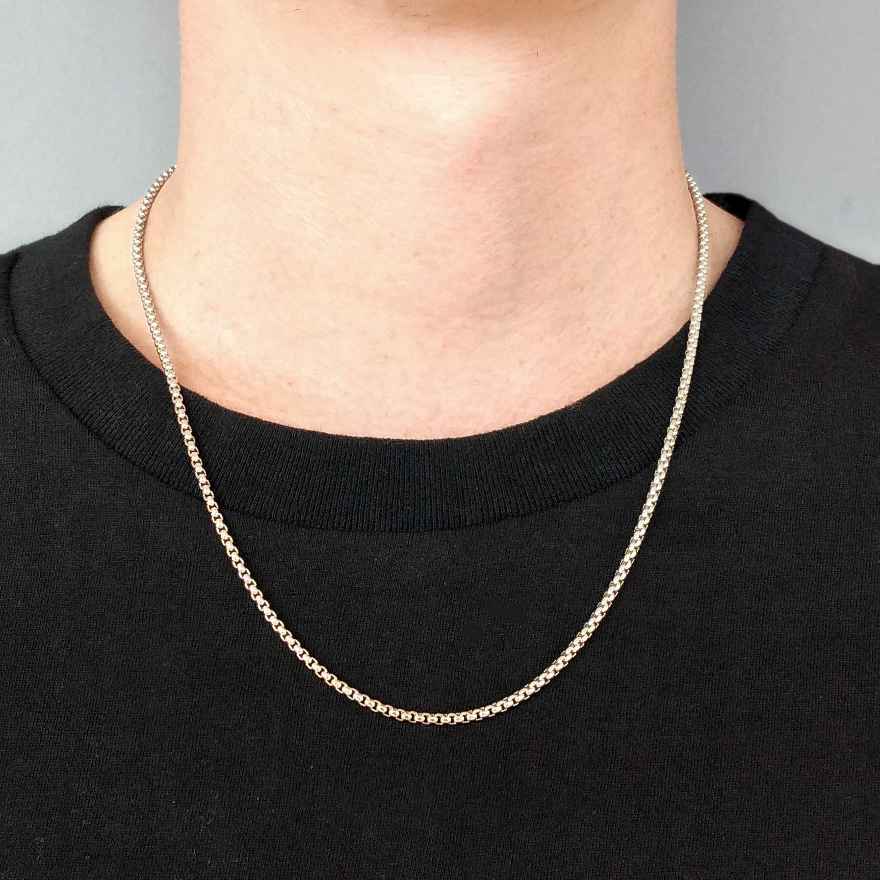 Box Chain Necklace 2.5 Mm Width 18 Inch 
