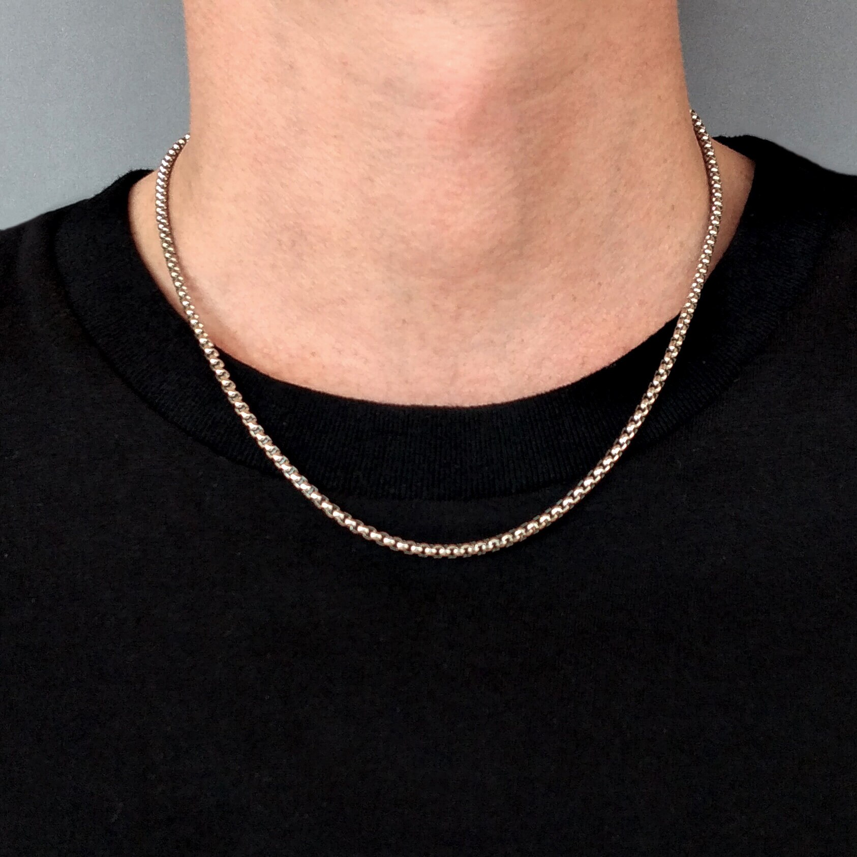 Buy Long Silver Box Chain Necklace 3.5 Mm Width Stainless Steel