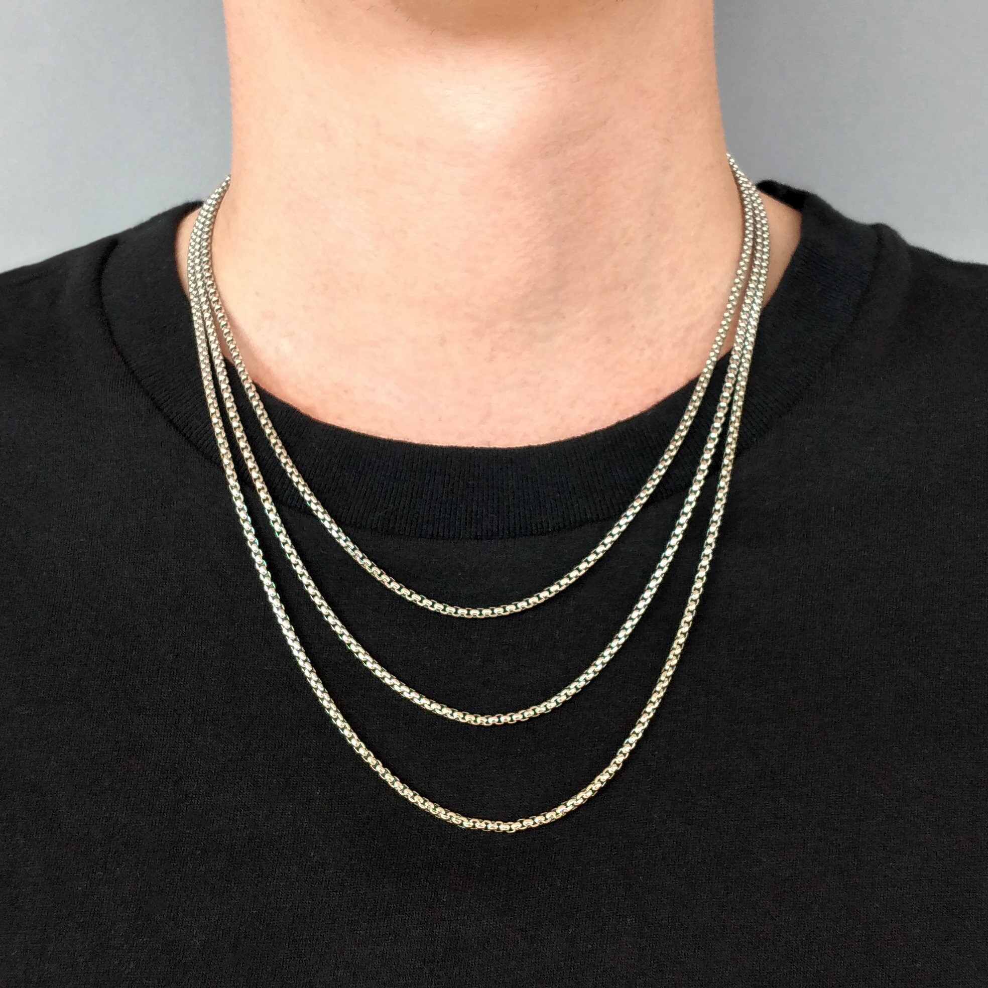 Box Chain Necklace 2.5 Mm Width 18 Inch 