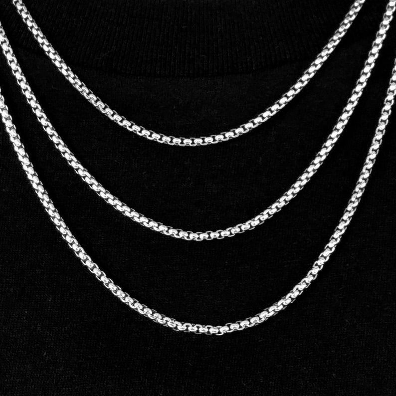 silver box chain 20 inch
