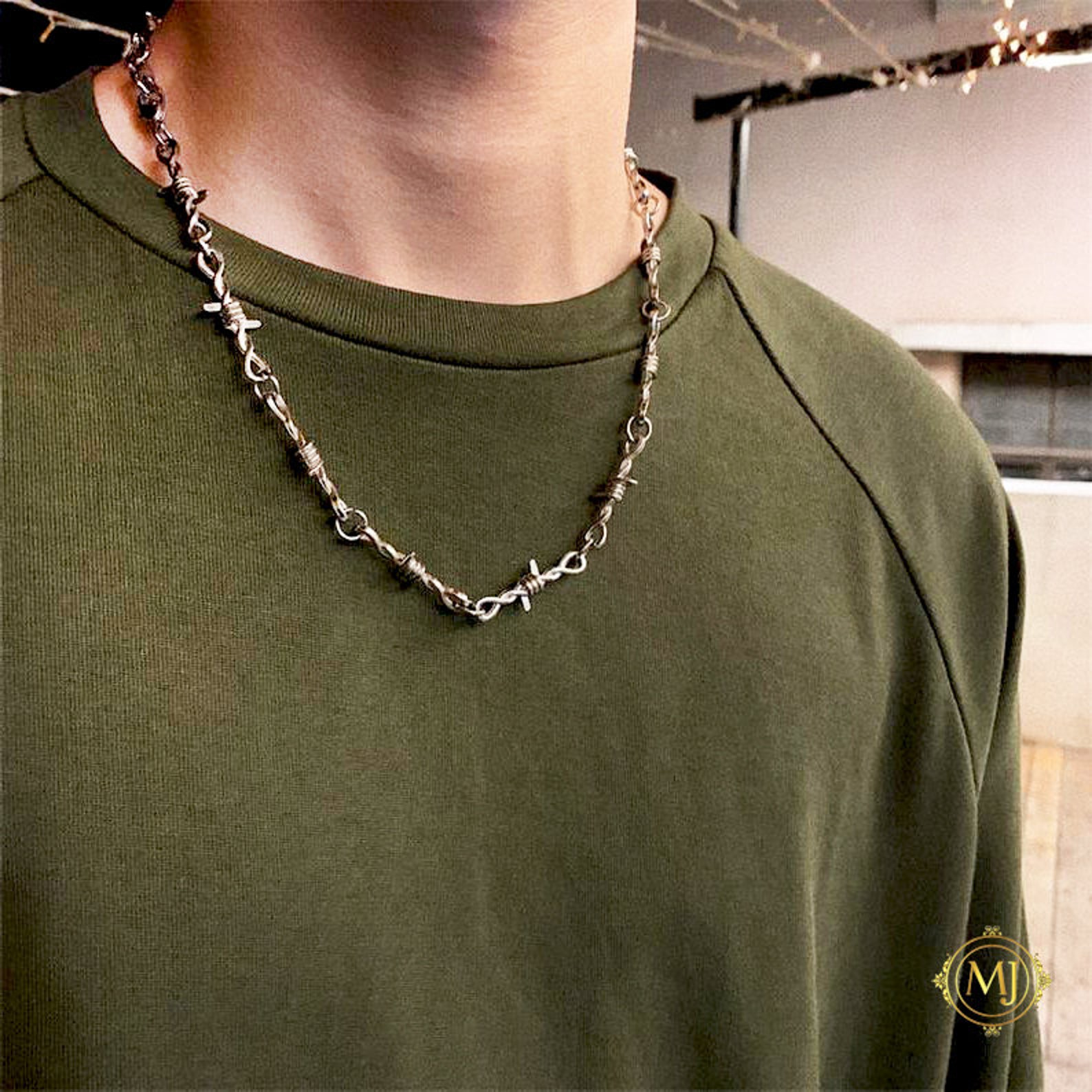 Barbed Wire Necklace Chain Silver Men's and Woman's Etsy Australia