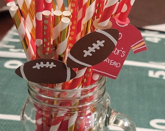 Football Paper Straw Topper