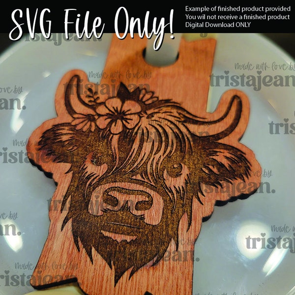 Highland Cow Stanley Quencher H2.0 topper SVG FILE ONLY