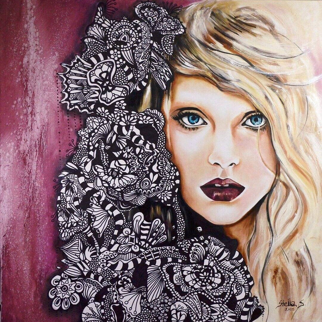 Women With Blue Eyes Original Art Women Oil Paints Hand Etsy