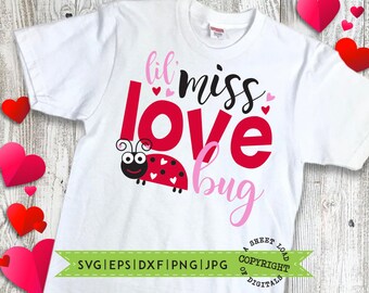 Cute T-ShirtOnesieBodysuit perfect for Valentines day or baby shower Lil Miss Love Bug ShirtOnesie
