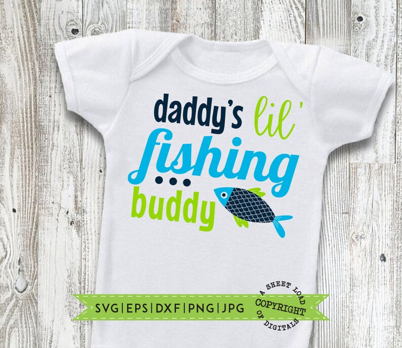 Daddy's Lil' Fishing Buddy Childs Baby SVG DXF PNG y | Etsy