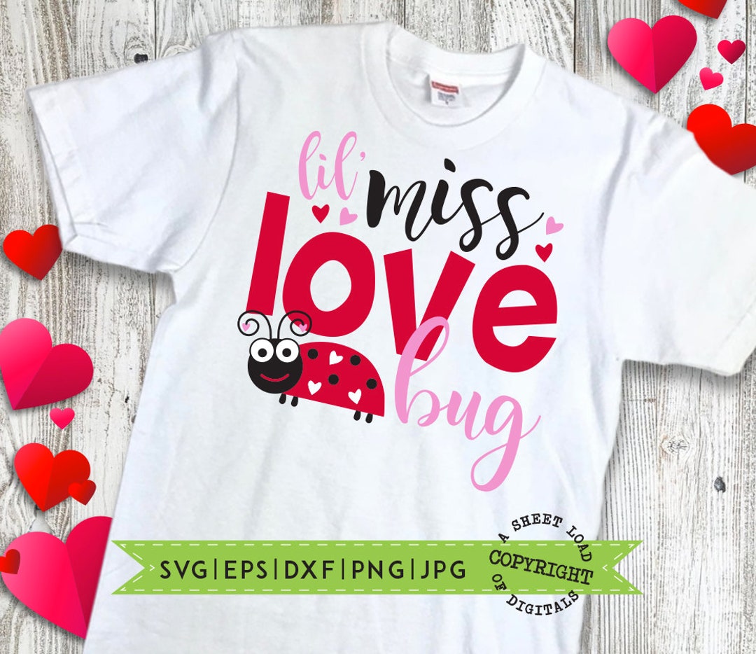 Lil Miss Love Bug Valentines Day Love Cutting Files SVG DXF - Etsy