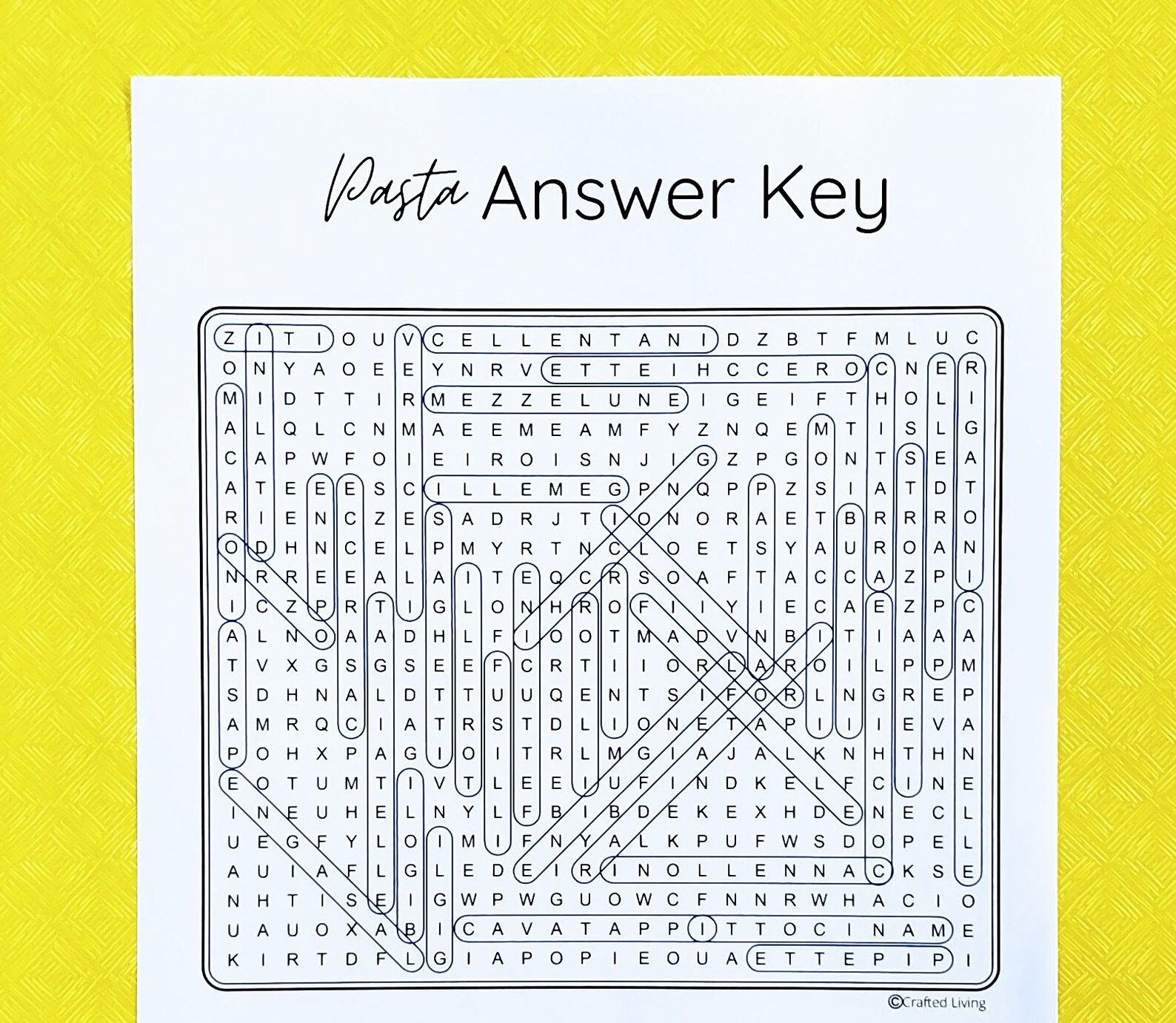 Pasta Printable Word Search Food Word Puzzle Party Game - Etsy