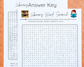 library printable word search book word puzzle party game etsy