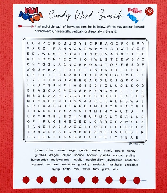 food word search printable