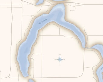Lake Victoria, MN Canvas Map Alexandria